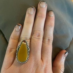 Natural gemstone ring in Sterling Silver